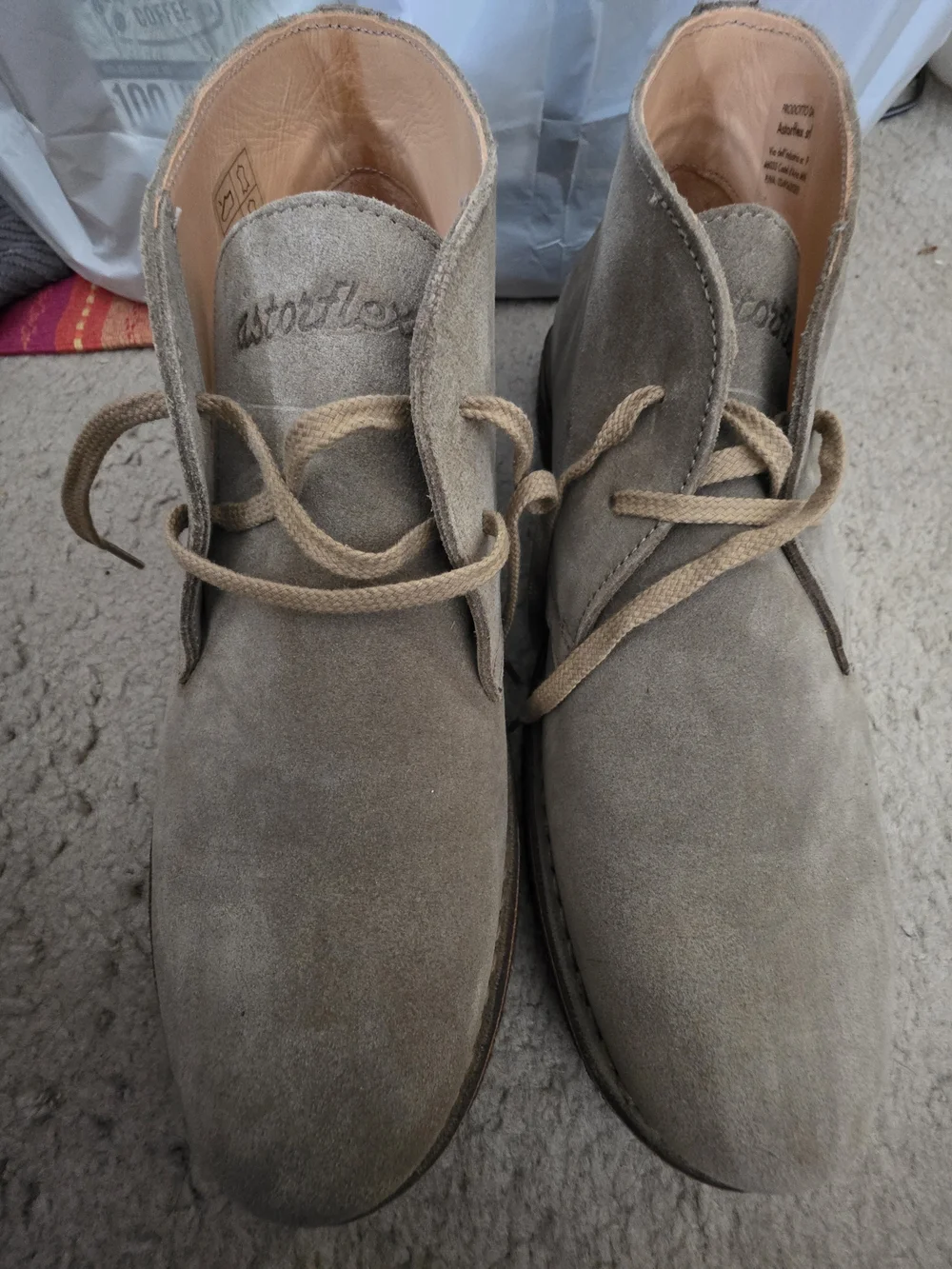Astorflex Brownflex Men's Stone Suede Chukka Boots EU 43 Made In Italy
